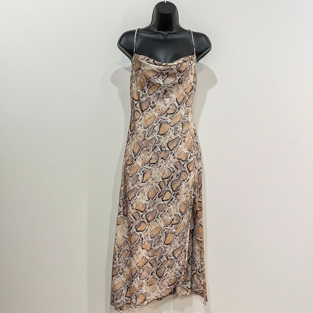 ASTR the Label Snake Skin Cowl Neck Slip Dress Size Small Party Going Out